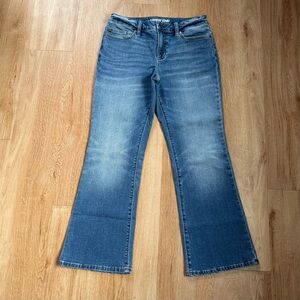 Land's End Petite Midrise Bootcut Jeans Medium Wash Distressed Women's Size 8